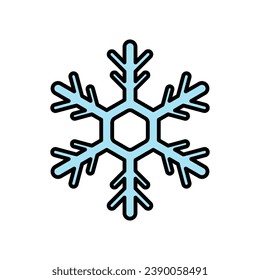 Copo de nieve. Icono de viñeta vectorial. Aislado en blanco.