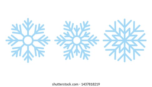 Snowflake. Vector. Christmas icon. Freeze snow. Holiday symbols isolated on white background in flat design. Cartoon color illustration. 