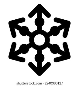 Vector de copo de nieve Icono de Navidad nieve, estilo de esquema