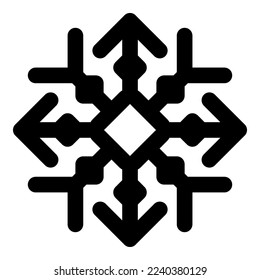 Vector de copo de nieve Icono de Navidad nieve, estilo de esquema