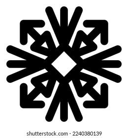 Vector de copo de nieve Icono de Navidad nieve, estilo de esquema
