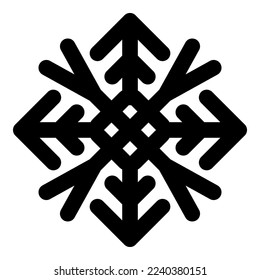 Snowflake vector Christmas icon logo snow, Outline style