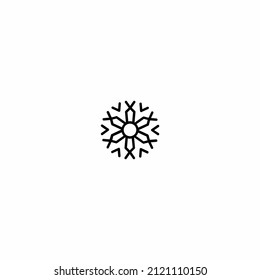 Snowflake Vector Christmas Snow Icon isolated on white background