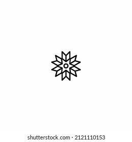 Snowflake Vector Christmas Snow Icon isolated on white background