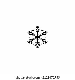 Snowflake Vector Christmas Snow Icon isolated on white background