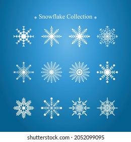 Snowflake vector design collection. Cute winter snowflake vector. Decorative elements for wintertime. Christmas decoration element.