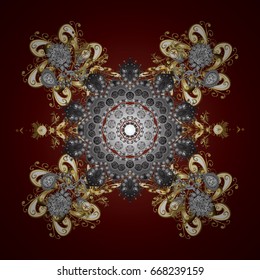 Snowflake vector design on brown background. Snow flakes background.