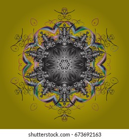 Snowflake vector design on colorful background. Seamless pattern. Snow flakes background.