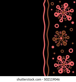 Snowflake vector design in pink colors. Seamless pattern. Snow flakes background with copy space (place for your text).