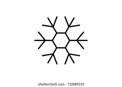 snowflake vector flat pictograph line icon stock design illustration isolated sign symbol. Editable move. 128x128 pixels.