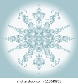 Snowflake vector. Frozen ornament
