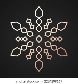 Estilo lujoso del vector de copas de nieve aislado
