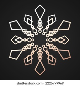 Snowflake vector gold luxury style isolated