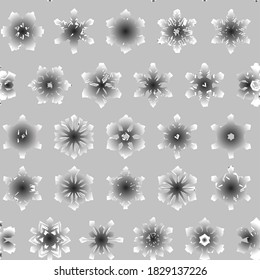 El fondo del icono del vector copo de nieve establece el color blanco. Las navidades rojas de invierno copan el elemento de cristal. Colección de hielo de ilustración meteorológica. Símbolo de silueta aislada de escarcha de Navidad