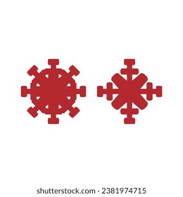 Snowflake vector icon. Christmas and New Year flat design illustration. Snowflakes flat icon on white background for web design and mobile app