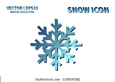 Snowflake vector icon. Christmas and winter snow flake eSnowflake icon. Snowflake snow vector. Isolated snowflake for Merry Christmas. Winter snowflake flat icon use for New Year, weather, holiday, de
