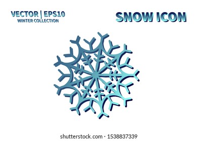 Snowflake vector icon. Christmas and winter snow flake element. Isolated flat new year holiday decoration illustration. Cold weather object design silhouette symbol
