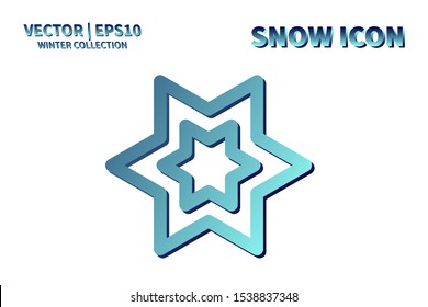 Snowflake vector icon. Christmas and winter snow flake element. Isolated flat new year holiday decoration illustration. Cold weather object design silhouette symbol