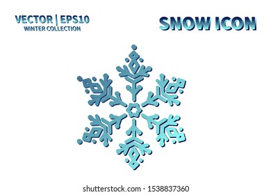 Snowflake vector icon. Christmas and winter snow flake element. Isolated flat new year holiday decoration illustration. Cold weather object design silhouette symbol