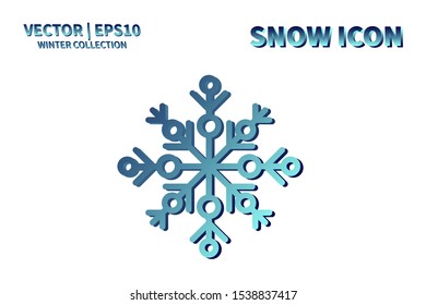 Snowflake vector icon. Christmas and winter snow flake element. Isolated flat new year holiday decoration illustration. Cold weather object design silhouette symbol