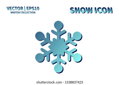 Snowflake vector icon. Christmas and winter snow flake element. Isolated flat new year holiday decoration illustration. Cold weather object design silhouette symbol
