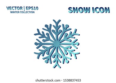 Snowflake vector icon. Christmas and winter snow flake element. Isolated flat new year holiday decoration illustration. Cold weather object design silhouette symbol