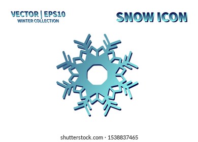 Snowflake vector icon. Christmas and winter snow flake element. Isolated flat new year holiday decoration illustration. Cold weather object design silhouette symbol
