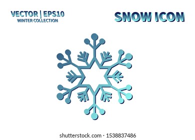 Snowflake vector icon. Christmas and winter snow flake element. Isolated flat new year holiday decoration illustration. Cold weather object design silhouette symbol