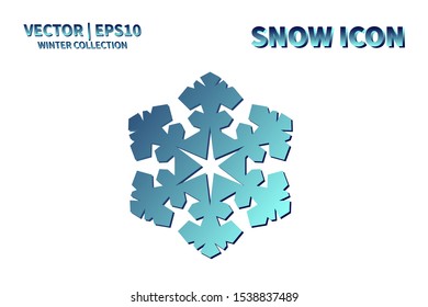 Snowflake vector icon. Christmas and winter snow flake element. Isolated flat new year holiday decoration illustration. Cold weather object design silhouette symbol