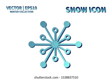 Snowflake vector icon. Christmas and winter snow flake element. Isolated flat new year holiday decoration illustration. Cold weather object design silhouette symbol