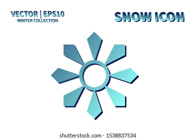 Snowflake vector icon. Christmas and winter snow flake element. Isolated flat new year holiday decoration illustration. Cold weather object design silhouette symbol
