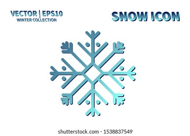 Snowflake vector icon. Christmas and winter snow flake element. Isolated flat new year holiday decoration illustration. Cold weather object design silhouette symbol
