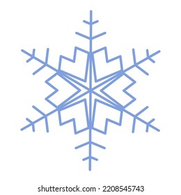 Snowflake vector icon. Christmas and winter theme. Simple flat illustration on white background.