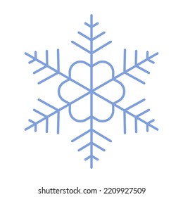Snowflake vector icon. Christmas and winter theme. Simple flat illustration on white background.