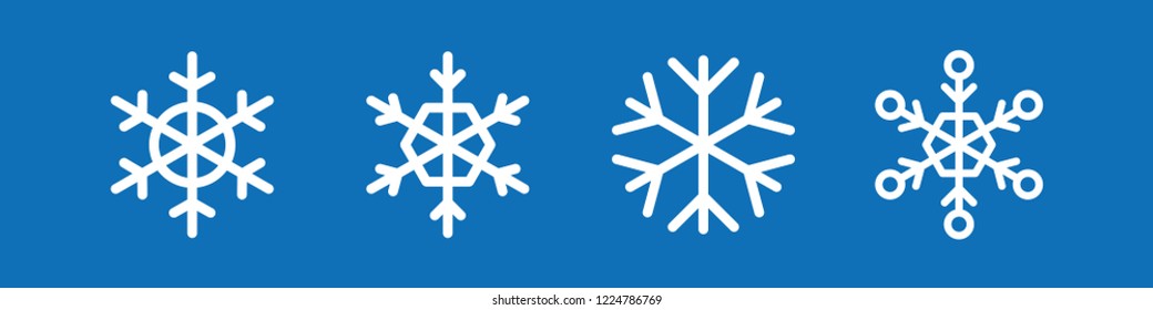 Snowflake vector icon collection, snow winter season symbol, christmas decorative graphic element