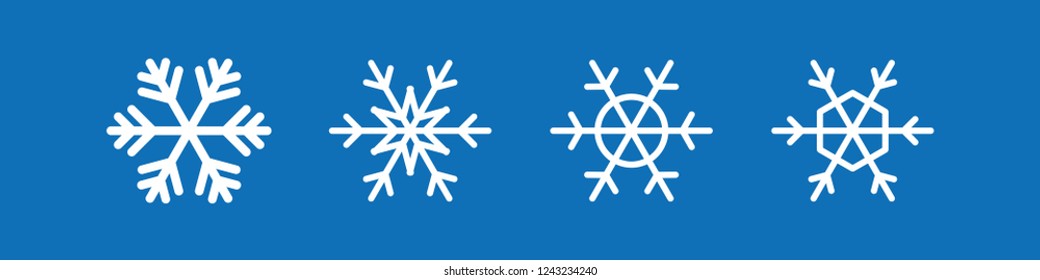 Snowflake vector icon collection, snow winter season symbol, christmas decorative graphic element