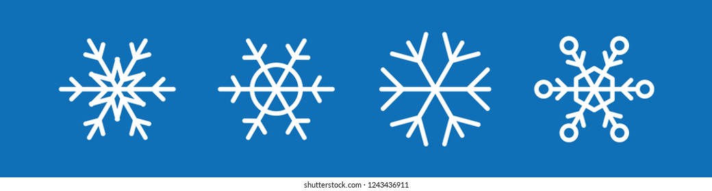 Snowflake vector icon collection, snow winter season symbol, christmas decorative graphic element