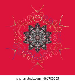 Snowflake vector icon colorful background color. Weather illustration ice collection. Winter christmas snow flat crystal element. Vector illustration. Xmas frost snow flake isolated silhouette symbol.
