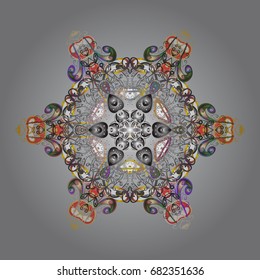 Snowflake vector icon colorful background color. Xmas frost snow flake isolated silhouette symbol. Weather illustration ice collection. Vector illustration. Winter christmas snow flat crystal element.