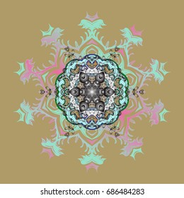 Snowflake vector icon colorful background color. Weather illustration ice collection. Winter christmas snow flat crystal element. Vector illustration. Xmas frost snow flake isolated silhouette symbol.