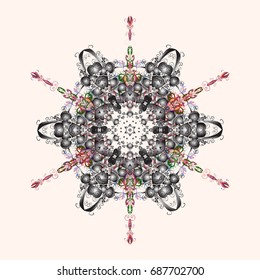 Snowflake vector icon colorful background color. Xmas frost snow flake isolated silhouette symbol. Weather illustration ice collection. Vector illustration. Winter christmas snow flat crystal element.