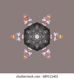 Snowflake vector icon colorful background color. Winter christmas snow flat crystal element. Weather illustration ice collection. Xmas frost snow flake isolated silhouette symbol. Vector illustration.
