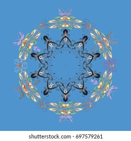 Snowflake vector icon colorful background color. Vector illustration. Winter christmas snow flat crystal element. Xmas frost snow flake isolated silhouette symbol. Weather illustration ice collection.
