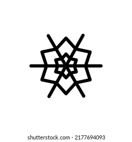 Snowflake Vector Icon, Glyph Style, Black

