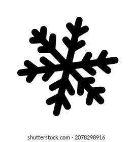 Snowflake vector icon. Hand drawn doodle isolated on white background. Ice crystal simple engraving. Festive concept for decoration, design of cards, invitations, printing, textiles, banners.
