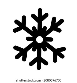 Icono vector copo de nieve. Esbozo dibujado a mano aislado sobre fondo blanco. Silueta de cristal de hielo. Un garabato sencillo, de estilo plano. elemento navideño para decoración, diseño de tarjetas, textiles, web.