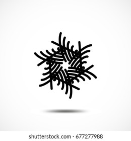 Snowflake Vector Icon Isolated. Black Frozt Symbol on White Background. Icy Snow Element for Winter Design