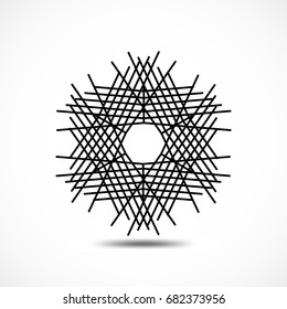 Snowflake Vector Icon Isolated. Black Frozt Symbol on White Background. Icy Snow Element for Winter Design