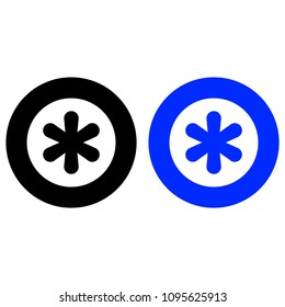 Snowflake vector icon, isolated on white background