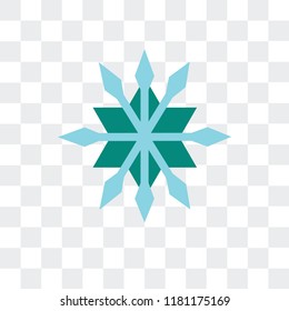 Snowflake vector icon isolated on transparent background, Snowflake logo concept